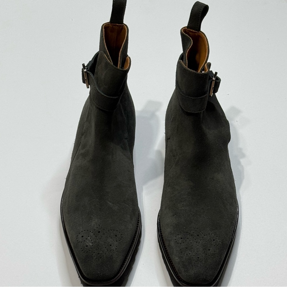 Animas Code Gray Perforated Toe Lux Suede Equestrian Ankle Boots Men’s Size 11